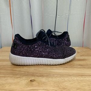 Women’s Purple Glitter Sneakers by Forever